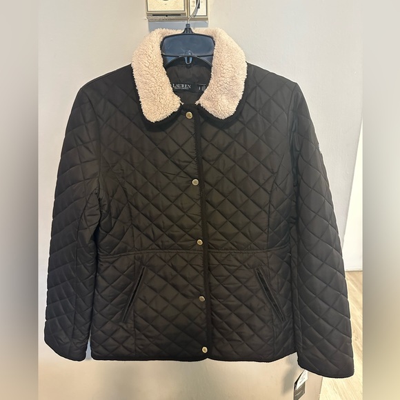 Ralph Lauren Jackets & Blazers - Ralph Lauren New Women's Faux-Sherpa Collar Quilted Coat, Created for Macy's